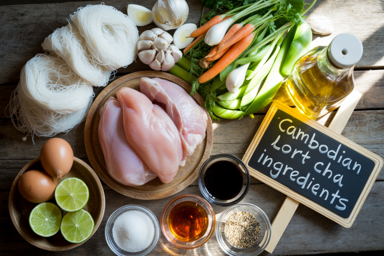 Cambodian Lort Cha Recipe - Ingredients