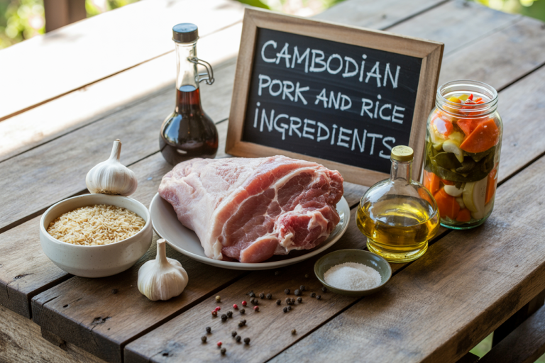 Cambodian Pork and Rice Recipe - Ingredients