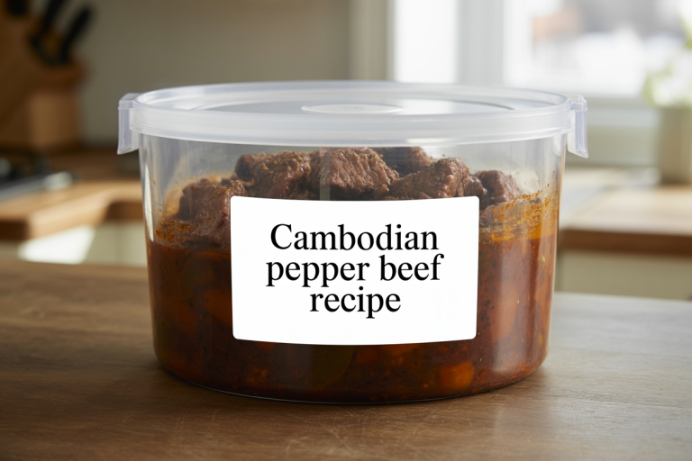 Cambodian Recipe for Pepper Beef - Storage