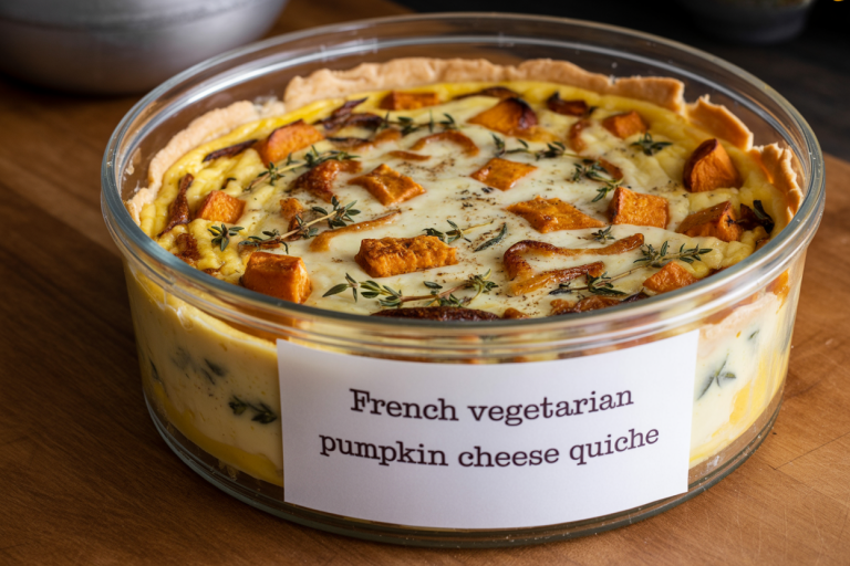 French Vegetarian Pumpkin Cheese Quiche Recipe - Storage