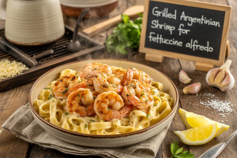Grilled Argentinian Shrimp for Fettuccine Alfredo Recipe