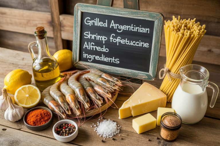 Grilled Argentinian Shrimp for Fettuccine Alfredo Recipe - Ingredients