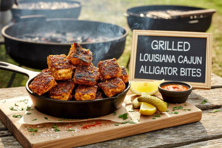 Grilled Louisiana Cajun Alligator Bites Recipe