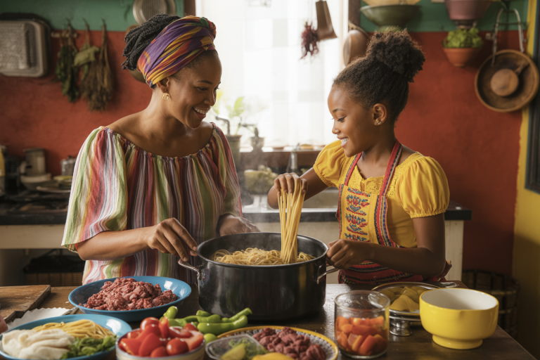 Haitian Breakfast Spaghetti Recipe - Prep