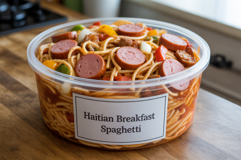Haitian Breakfast Spaghetti Recipe - Storage