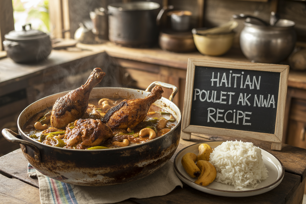 Haitian Poulet ak nwa Recipe