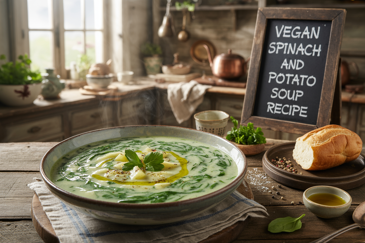 Vegan Spinach and Potato Soup Recipe