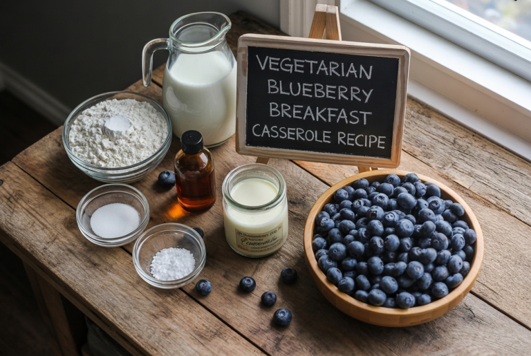 Vegetarian Blueberry Breakfast Casserole Recipe - Ingredients