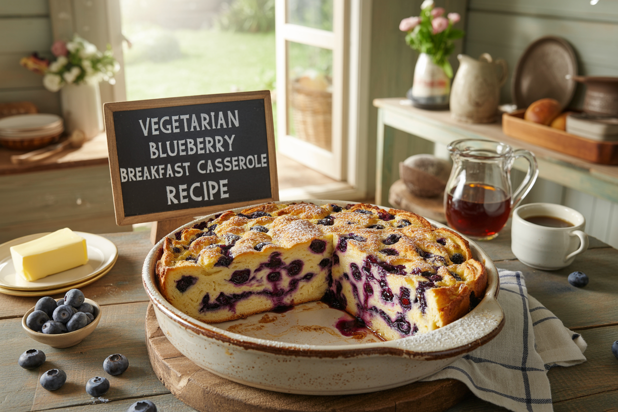 Vegetarian Blueberry Breakfast Casserole Recipe