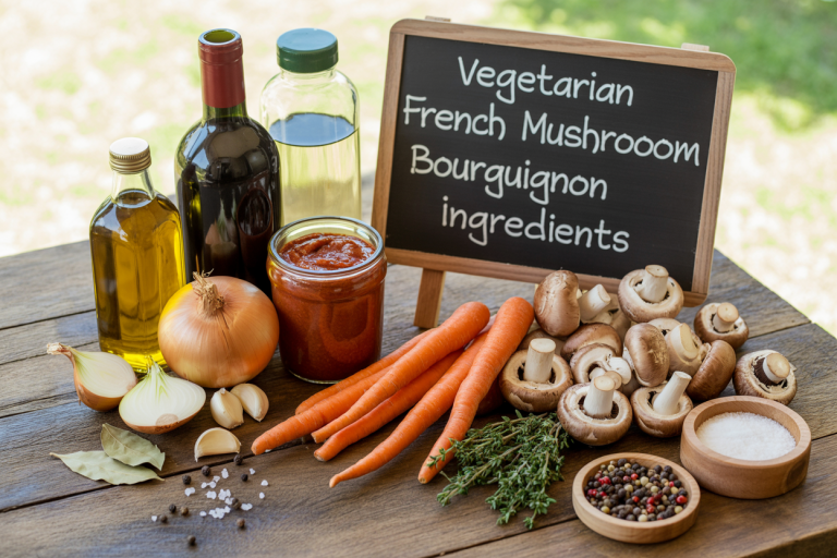 Vegetarian French Mushroom Bourguignon Recipe - Ingredients