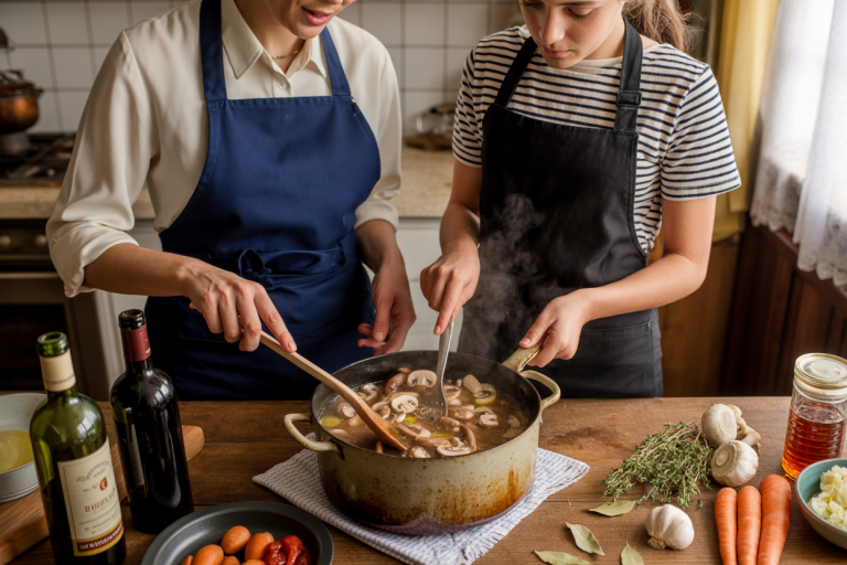 Vegetarian French Mushroom Bourguignon Recipe - Prep