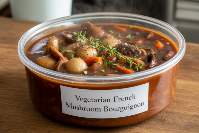Vegetarian French Mushroom Bourguignon Recipe - Storage