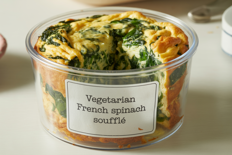 Vegetarian French Spinach Souffle Recipe - Storage