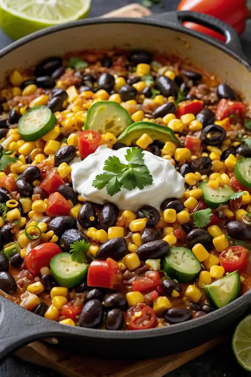 Vegetarian Mexican Taco Skillet Recipe
