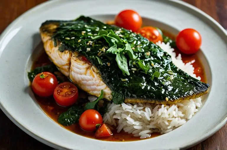 Fijian Fish with Tomato, Spinach, and Rice Rec