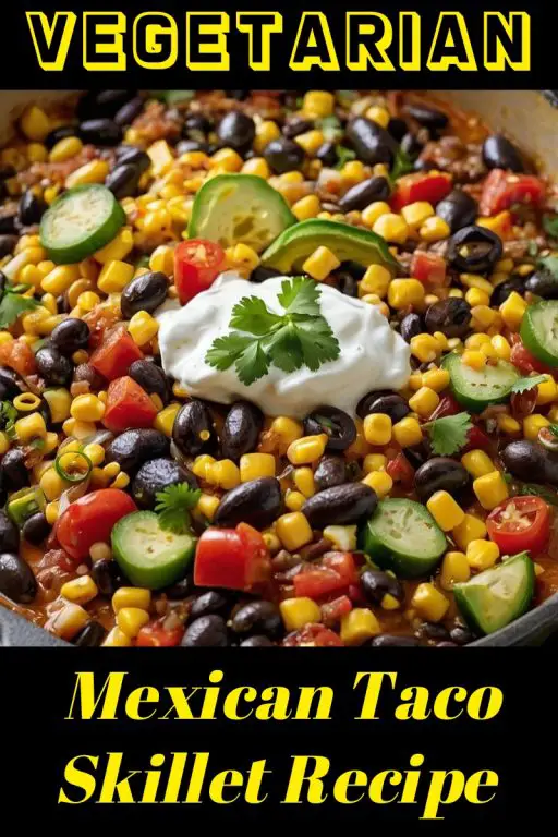 Vegetarian Mexican Taco Skillet Recipe Pin
