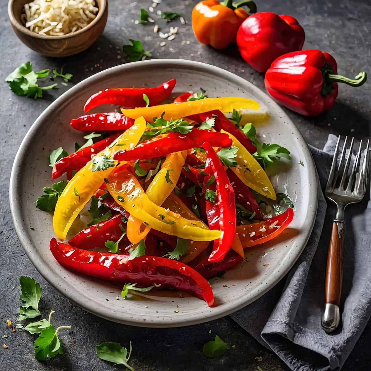 Serbian Roast Capsicum Salad Recipe