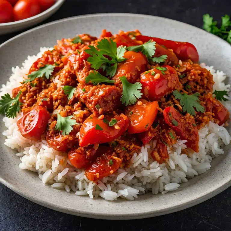 Serbian Rice with Turkey Peppers Tomatoes Recipe