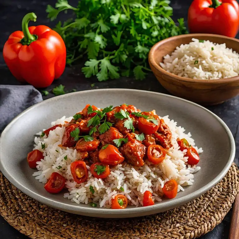 Serbian Rice with Turkey Peppers Tomatoes Recipe