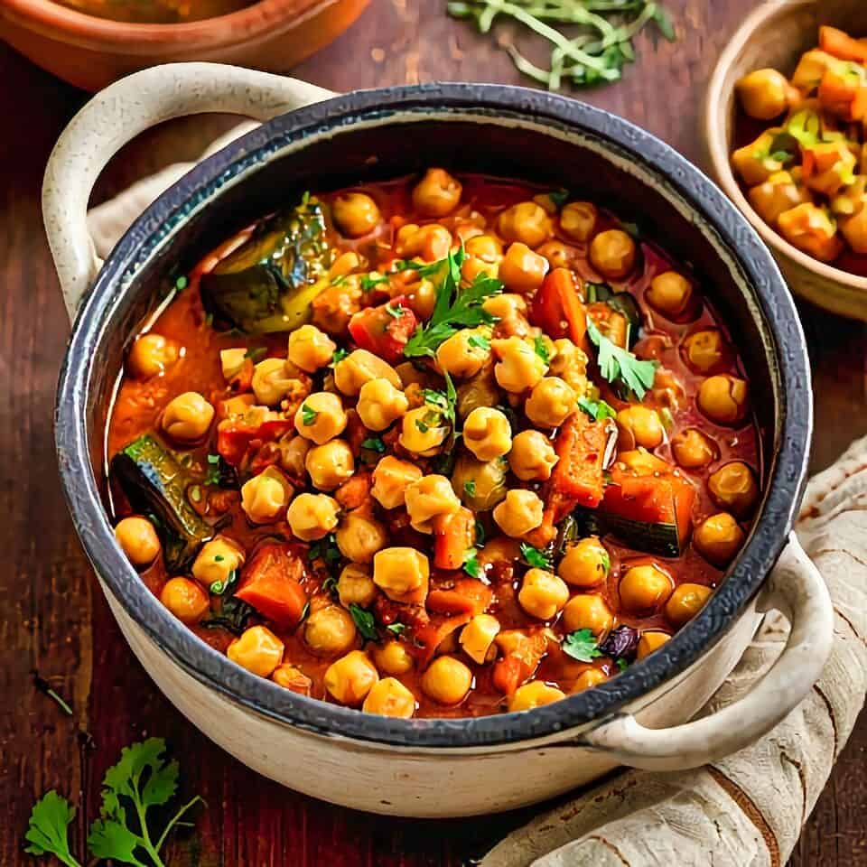 Moroccan Vegetable Chickpea Tagine Recipe
