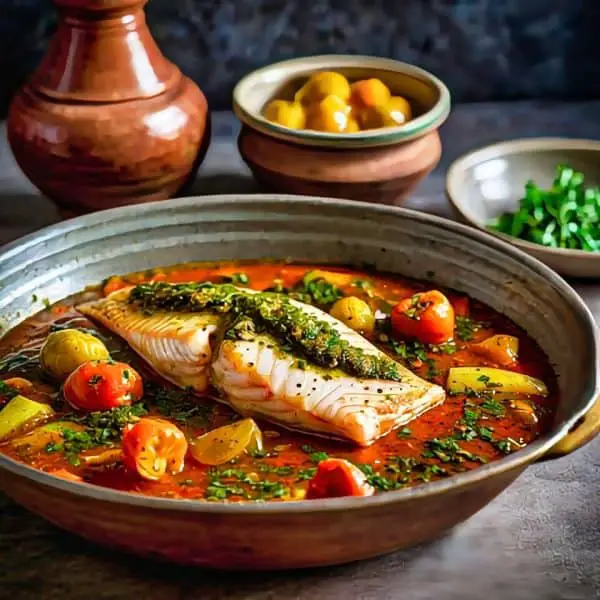 Moroccan Fish with Chermoula, Vegetables Tagine Recipe