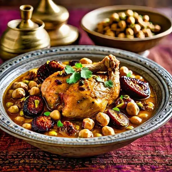 Moroccan Chicken Pistachios, Dried Figs, Chickpeas Recipe