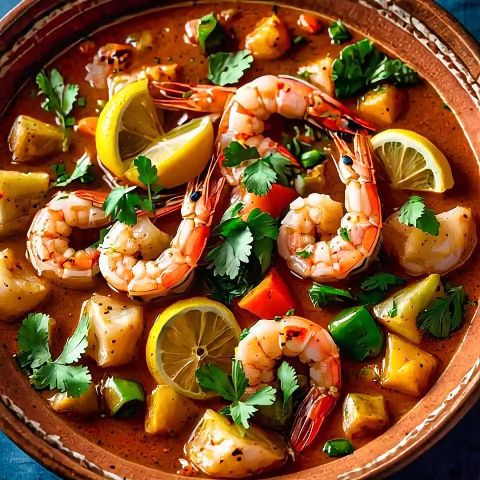 Moroccan Shrimp and Vegetable, Lemons Tagine Recipe