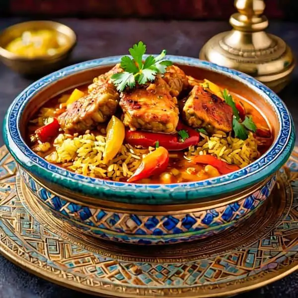 Moroccan Tagine with Fish, Rice Recipe