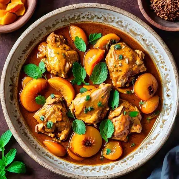 Moroccan Apricot Chicken Tagine Ginger & Mint Recipe