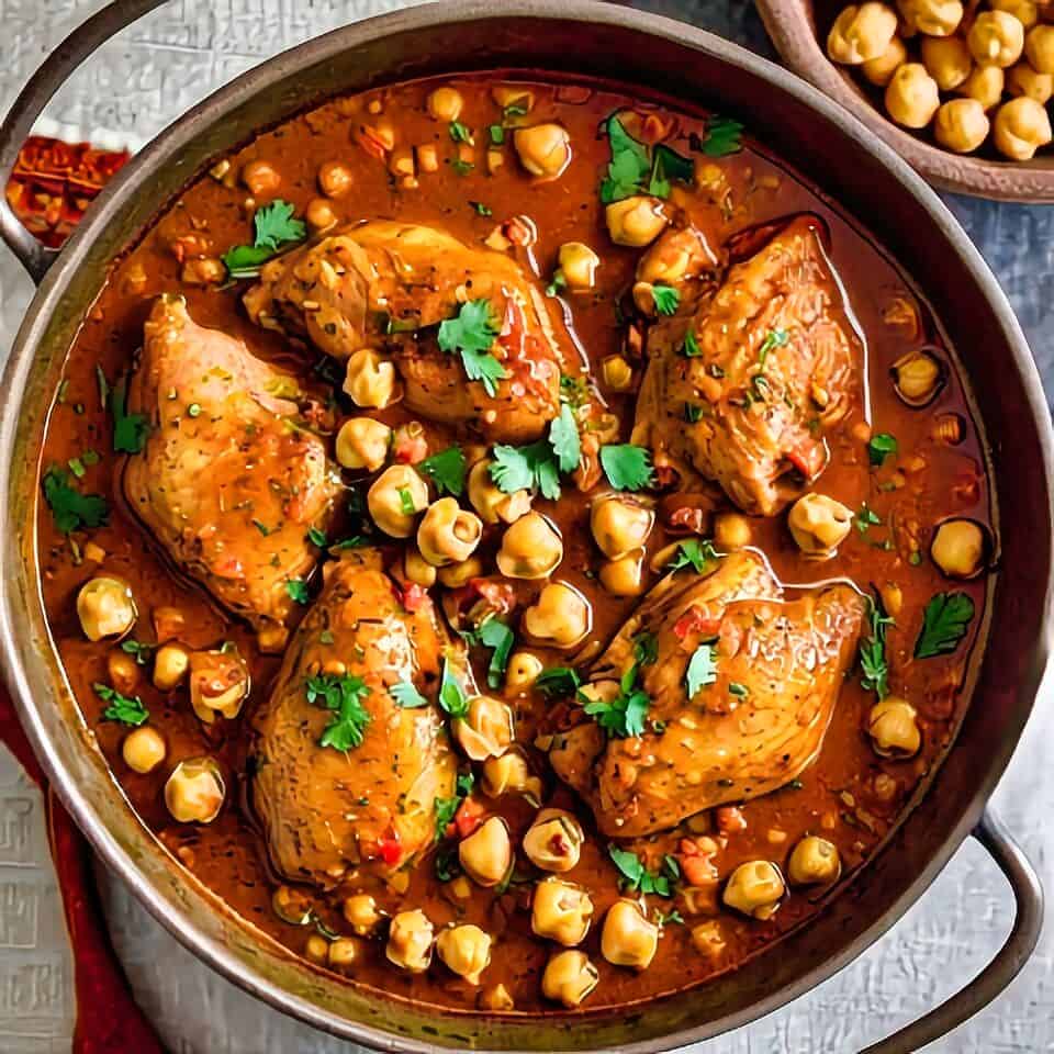 Moroccan Chicken and Chickpea Tagine Recipe