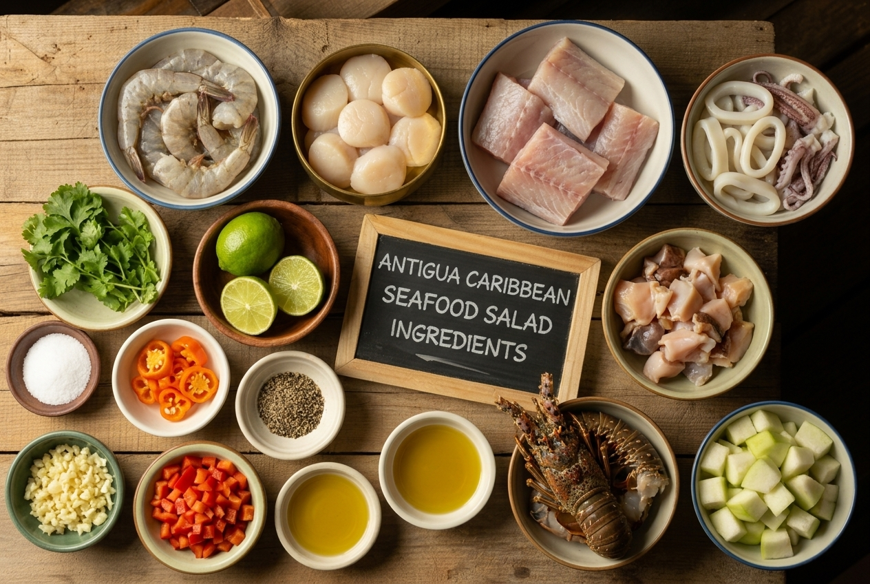 Antigua Caribbean Seafood Salad Recipe - Ingredients