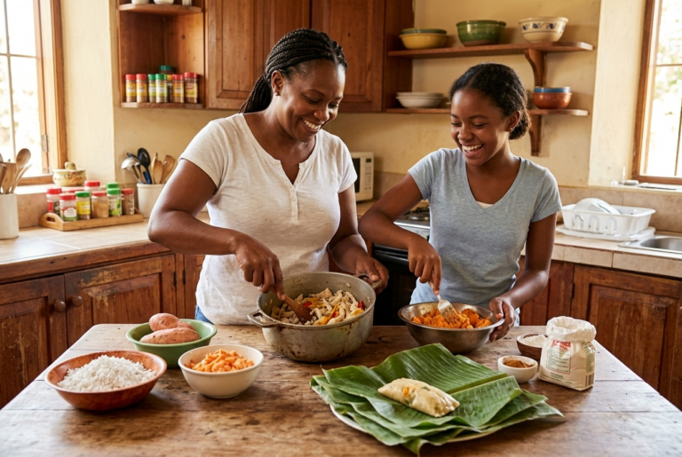 Antiguan Ducana and Salt Fish Recipe - Prep