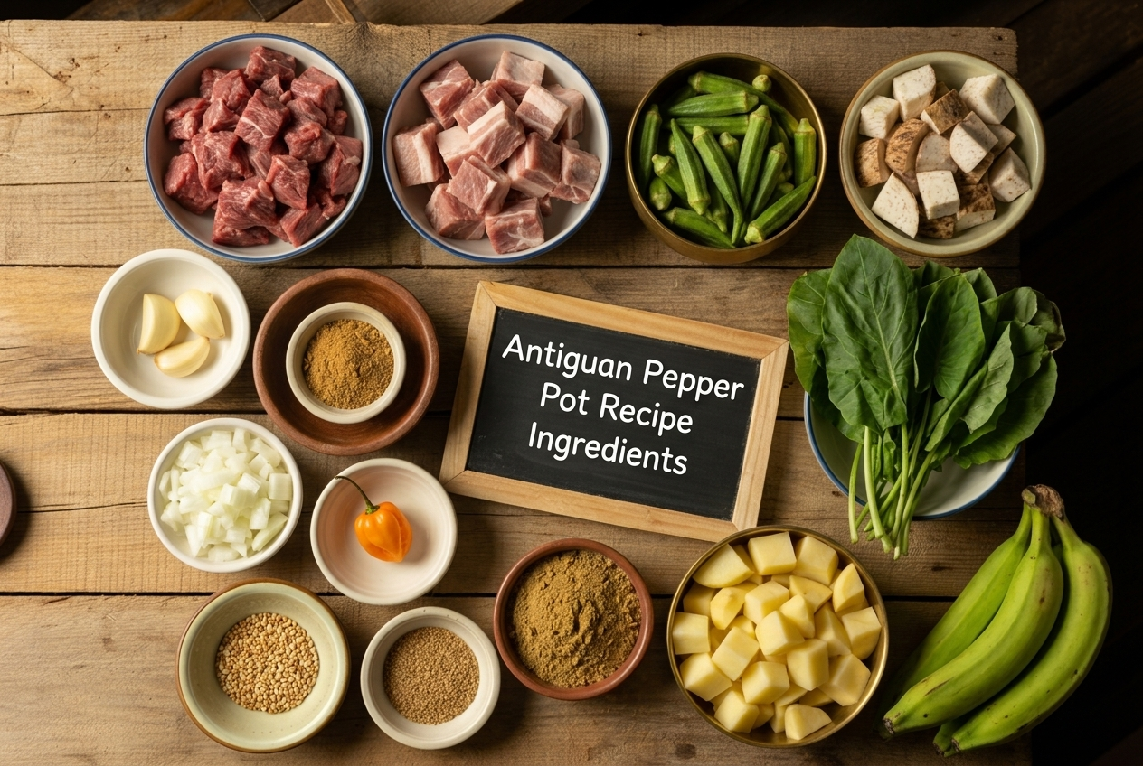 Antiguan Pepper Pot Recipe - Ingredients