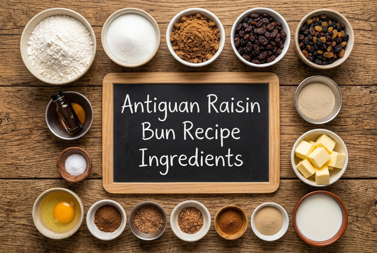 Antiguan Raisin Bun Recipe - Ingredients