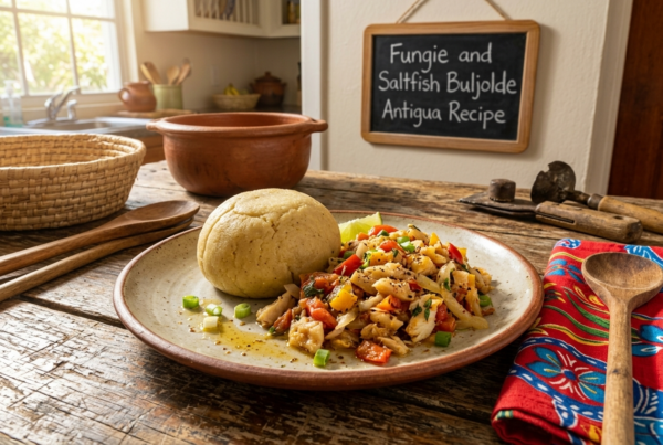 Fungie and Saltfish Buljolde Antigua Recipe