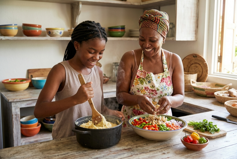 Fungie and Saltfish Buljolde Antigua Recipe - Prep