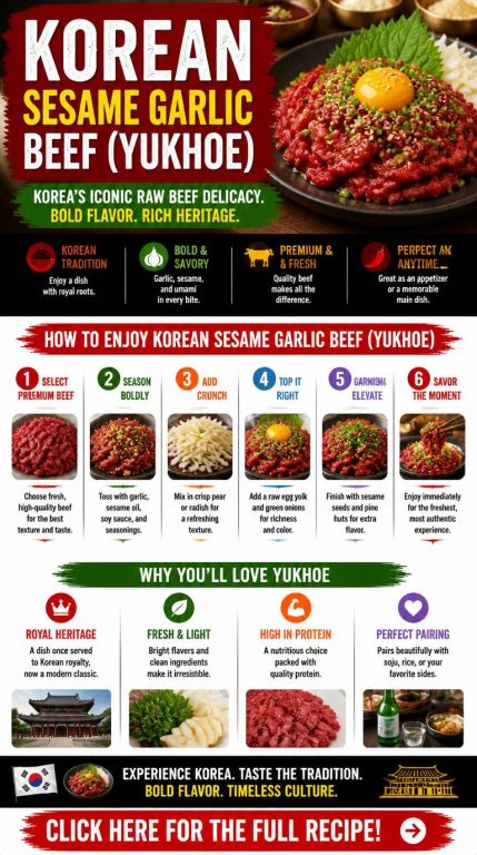 Korean Sesame Garlic Beef (Yukhoe)
