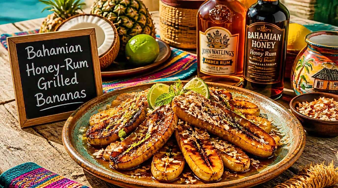 Bahamian Honey-Rum Grilled Bananas