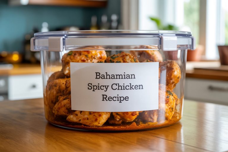 Bahamian Spicy Chicken Recipe Storage Container