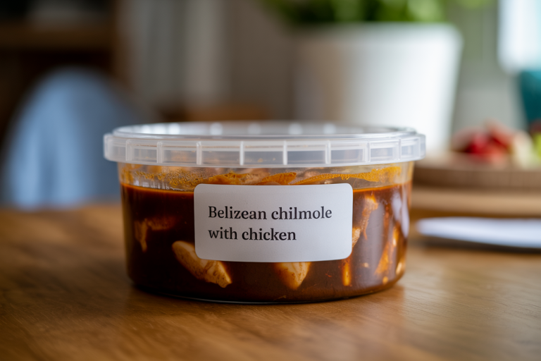 Belizean Chilmole with Chicken Recipe Storage
