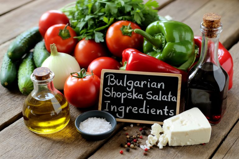 Bulgarian Shopska Salata Ingredients