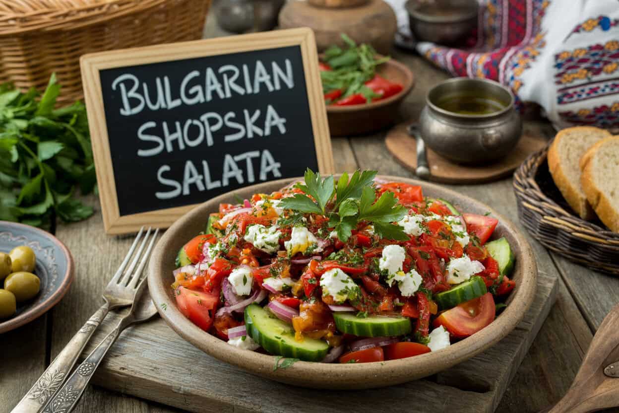 Bulgarian Shopska Salata Ingredients