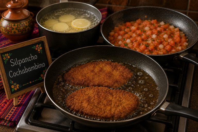 Bolivian Silpancho Cochabambino On the Stove