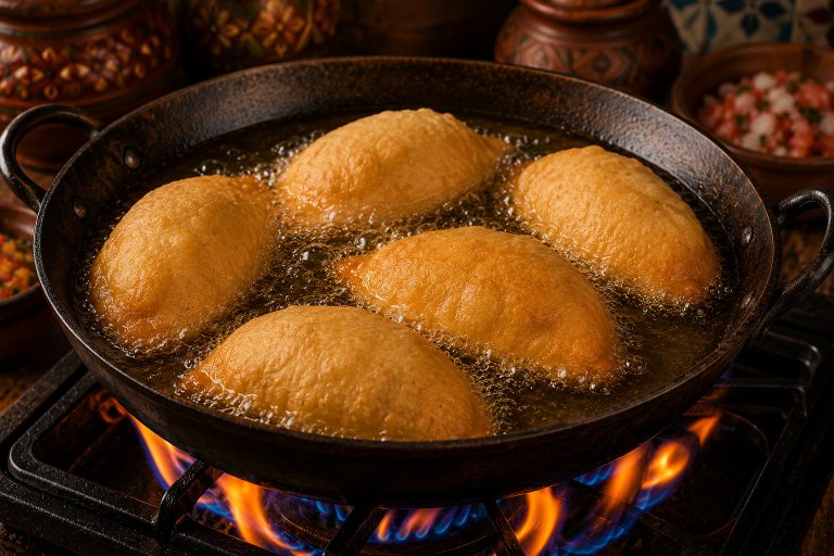 Fried Dough With Savory Filling Recipe On the Stove