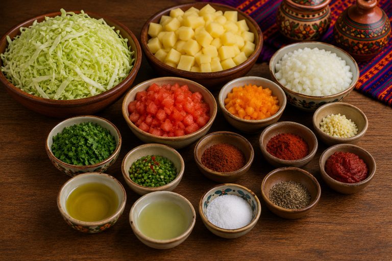 Bolivian Spicy Cabbage Potatoes Recipe Ingredients