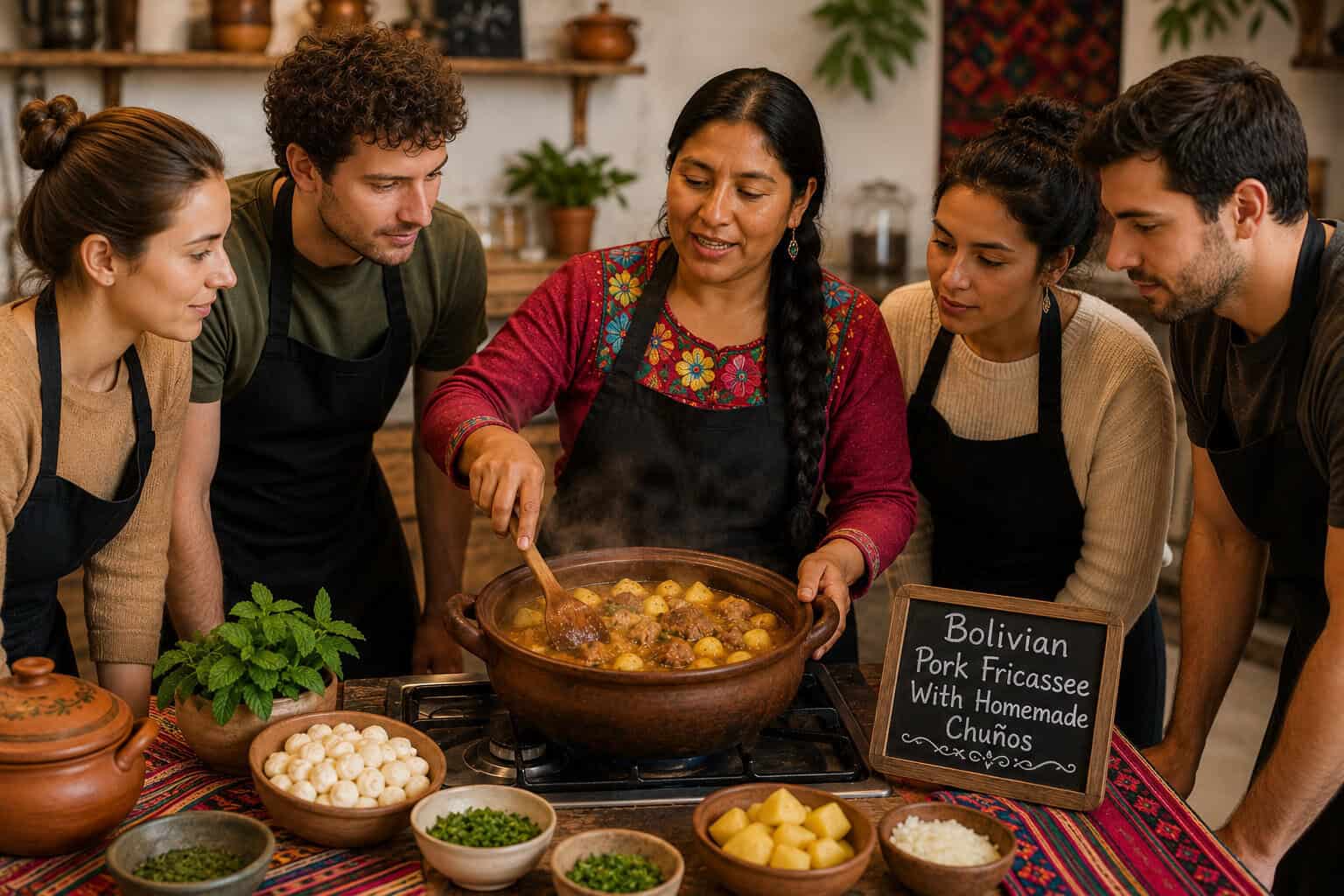 Bolivian Pork Fricassee With Homemade Chuños Recipe Cooking Class