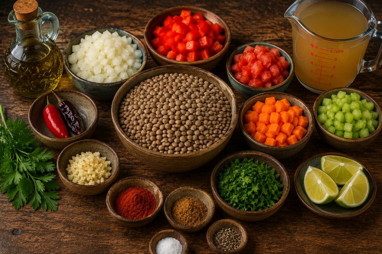 Bolivian Ají de Lentejas Recipe Ingredients