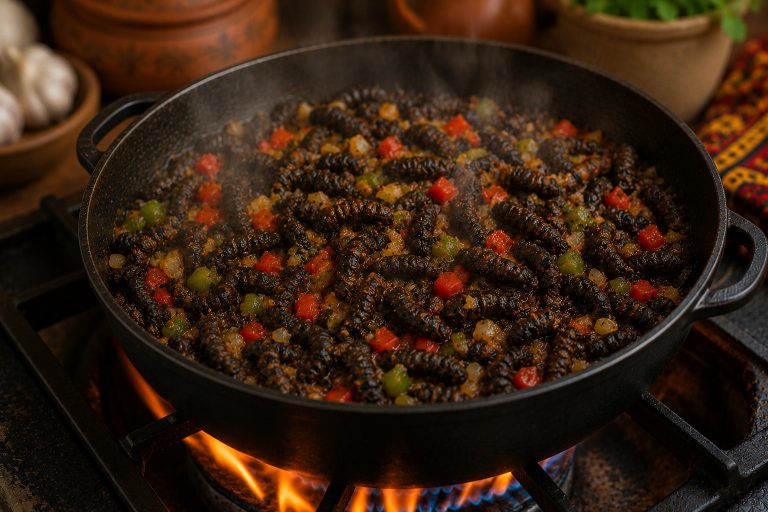 Angolan Catatos Angolan Caterpillar Recipe Cooking Over the Flames