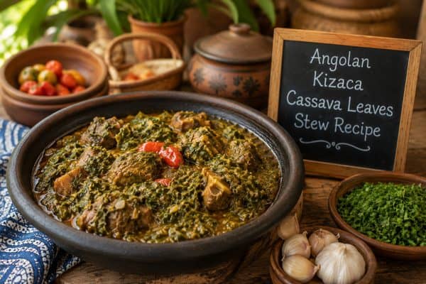 Angolan Kizaca Cassava Leaves Stew Recipe