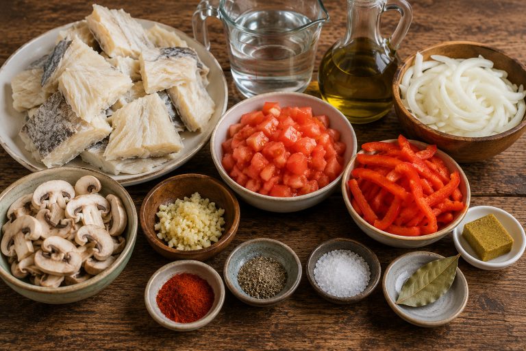 Angolan Makayabu Cod and Vegetables Recipe Ingredients